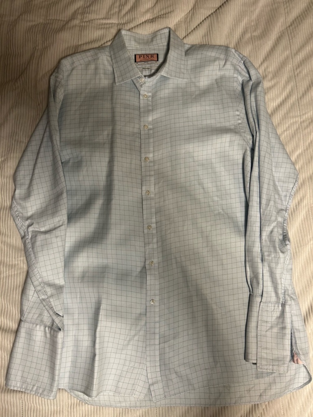 Men's Thomas Pink London Prestige Shirt Size 17.5 / 37 XL EUC